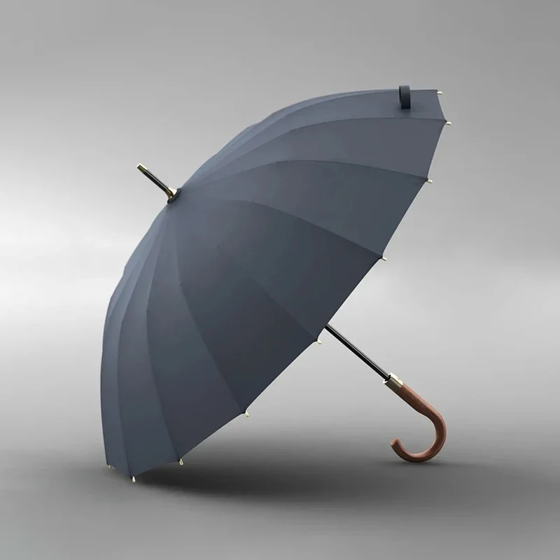 Luxury 16 Rib Wood Handle Umbrella - OL112