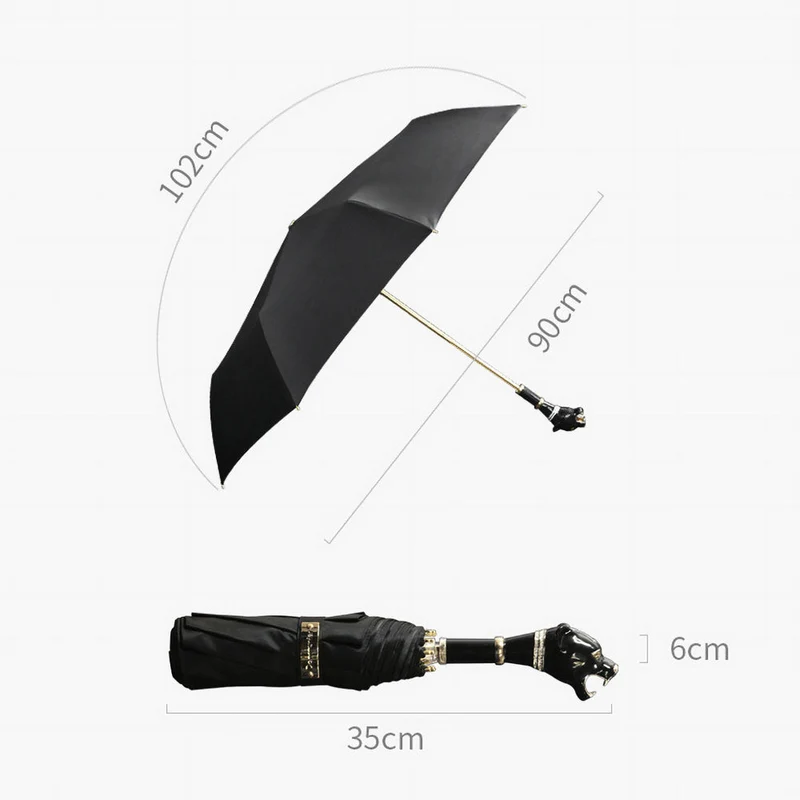 Luxury Folding Umbrella - Black Panther
