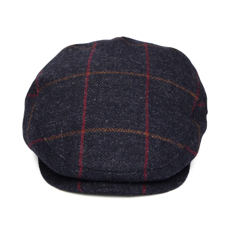 Casquette Plate Imperméable à Carreaux bleu marine-rouille-rouge FAILSWORTH