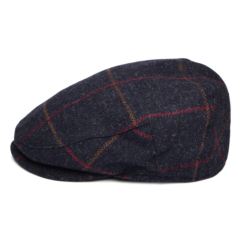 Casquette Plate Imperméable à Carreaux bleu marine-rouille-rouge FAILSWORTH