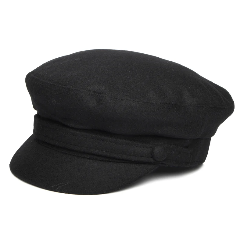 Casquette de Marin en Melton Italien Breton noir FAILSWORTH