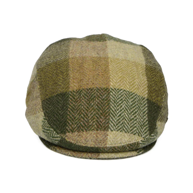 Casquette Plate en HARRIS TWEED Patch Stornoway mousse FAILSWORTH