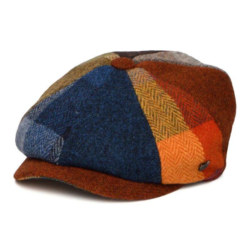 Casquette Gavroche en HARRIS TWEED Uig multicolore FAILSWORTH