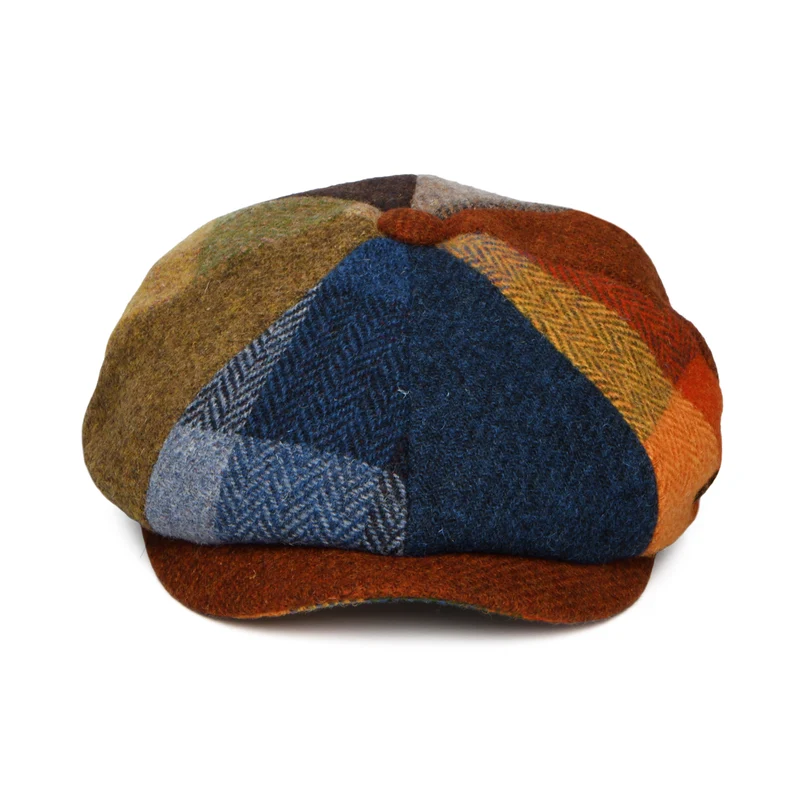Casquette Gavroche en HARRIS TWEED Uig multicolore FAILSWORTH