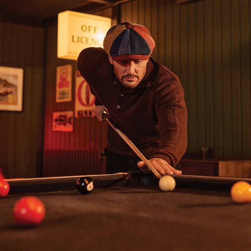 Casquette Gavroche en HARRIS TWEED Uig multicolore FAILSWORTH