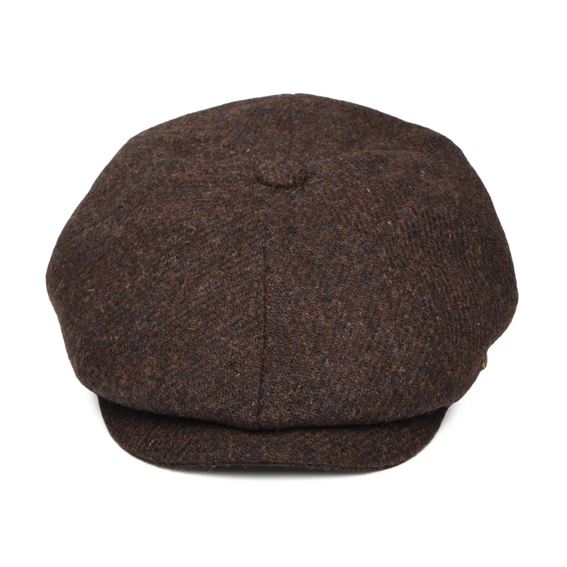 Casquette Gavroche en HARRIS TWEED Carloway marron FAILSWORTH