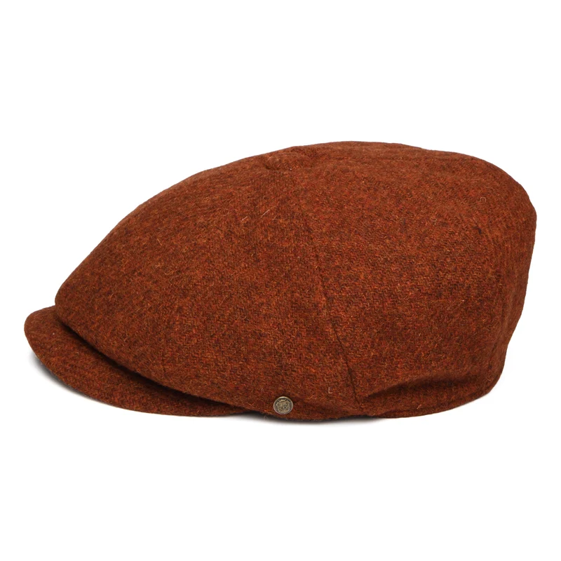 Casquette Gavroche en HARRIS TWEED Carloway rouille FAILSWORTH