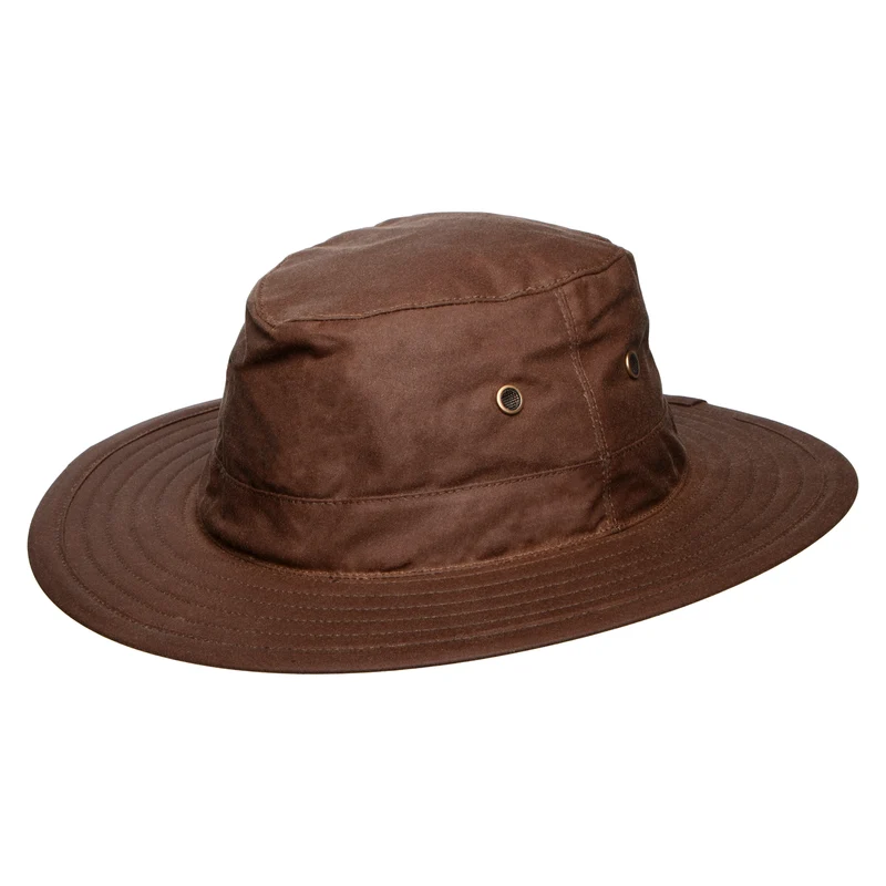 Chapeau Traveller en Coton Ciré Britannique café FAILSWORTH