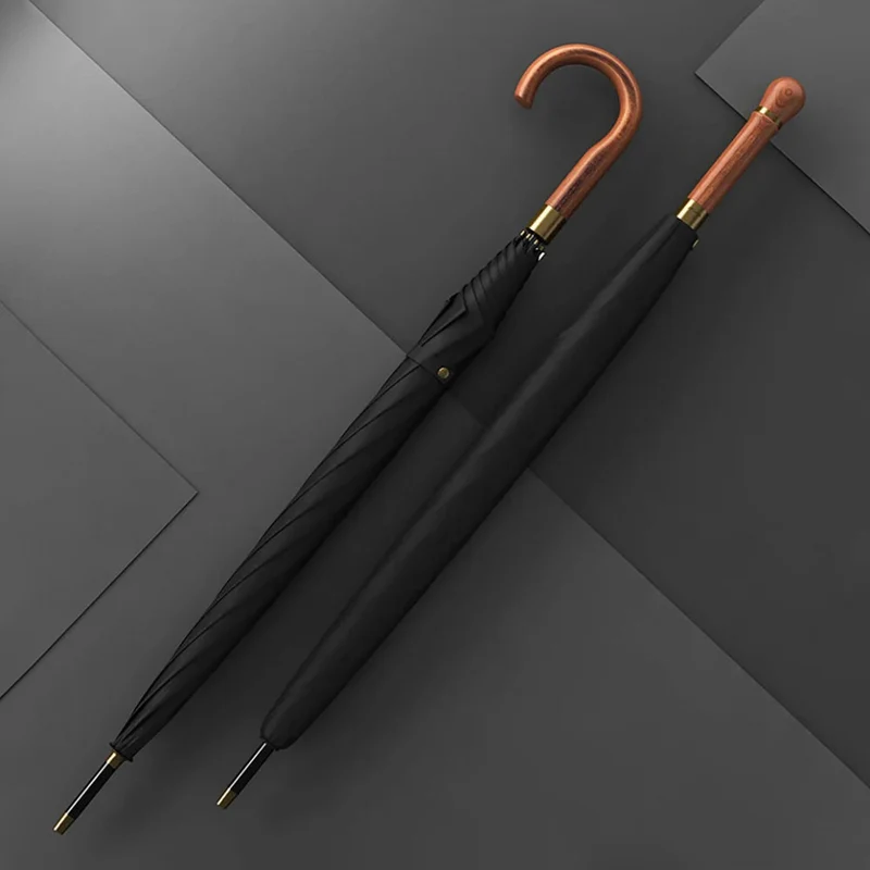 Luxury Wooden Handle Rain Umbrella - OL114