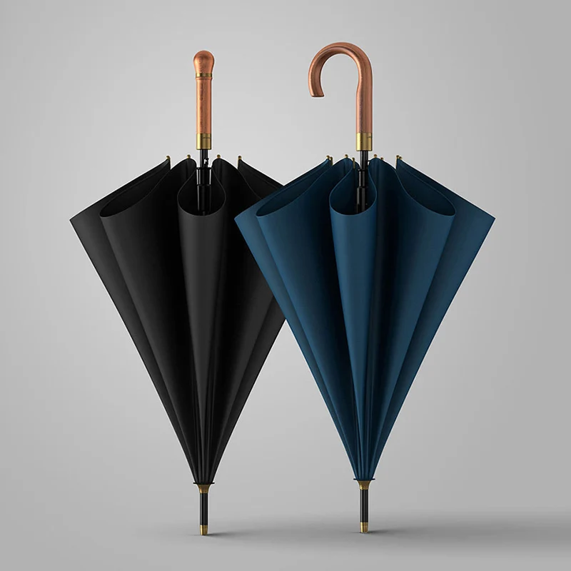Luxury Wooden Handle Rain Umbrella - OL114