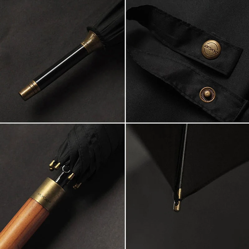 Luxury Wooden Handle Rain Umbrella - OL114