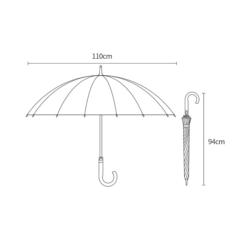 Strong Windproof 24 Rib Umbrella - NL110