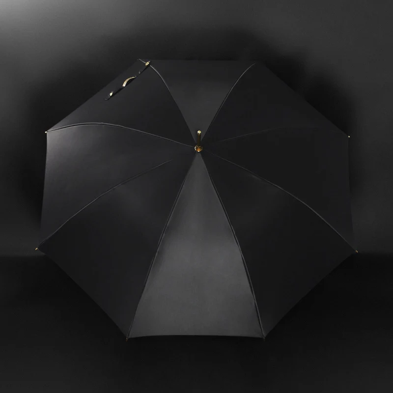 Elegant Black Umbrella with Gold Accents - Panther