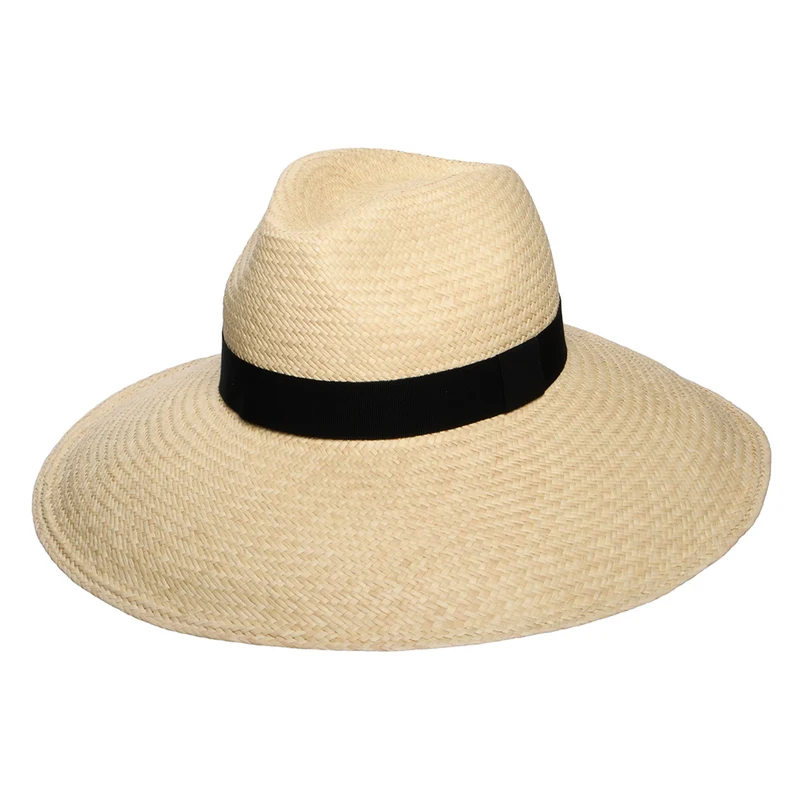 Chapeau Panama à Bord Large avec Bandeau noir Jessica naturel CHRISTYS