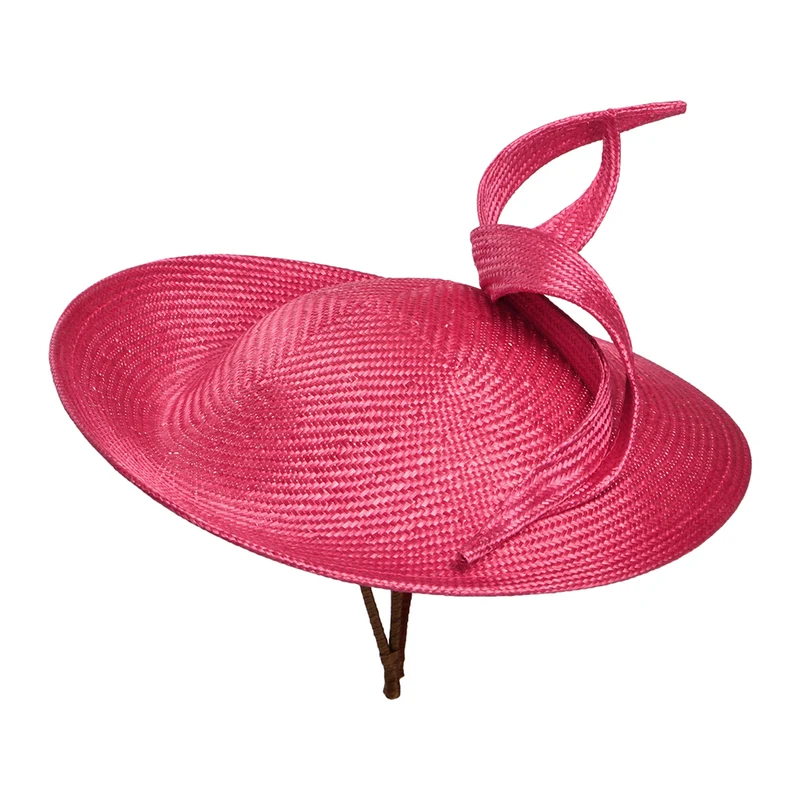 Chapeau Bibi Disque en Paille Marian framboise WHITELEY
