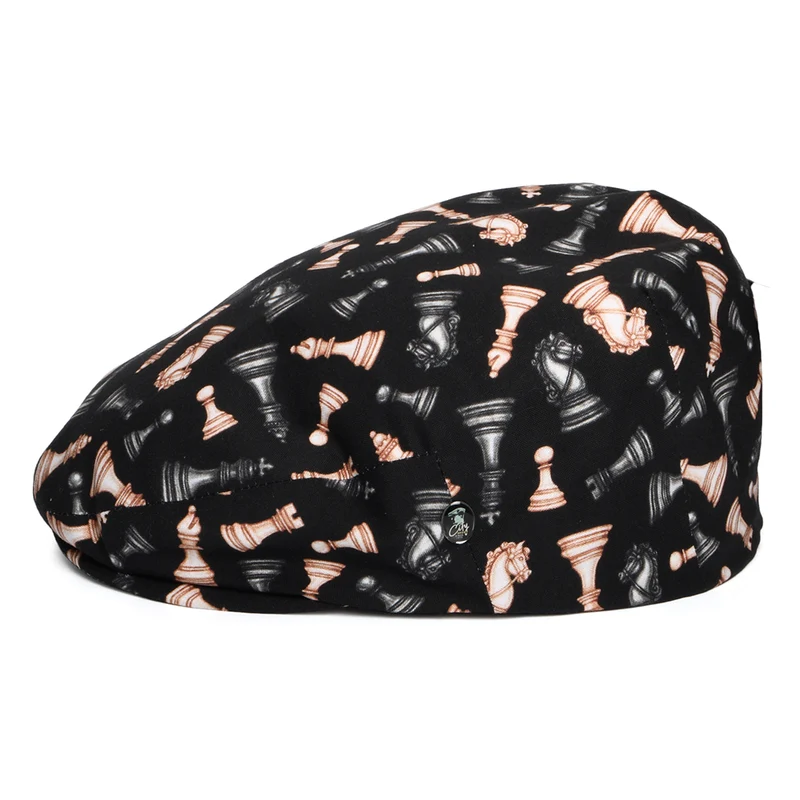Casquette Plate en Coton Maîtres d'Échecs noir CITY SPORT
