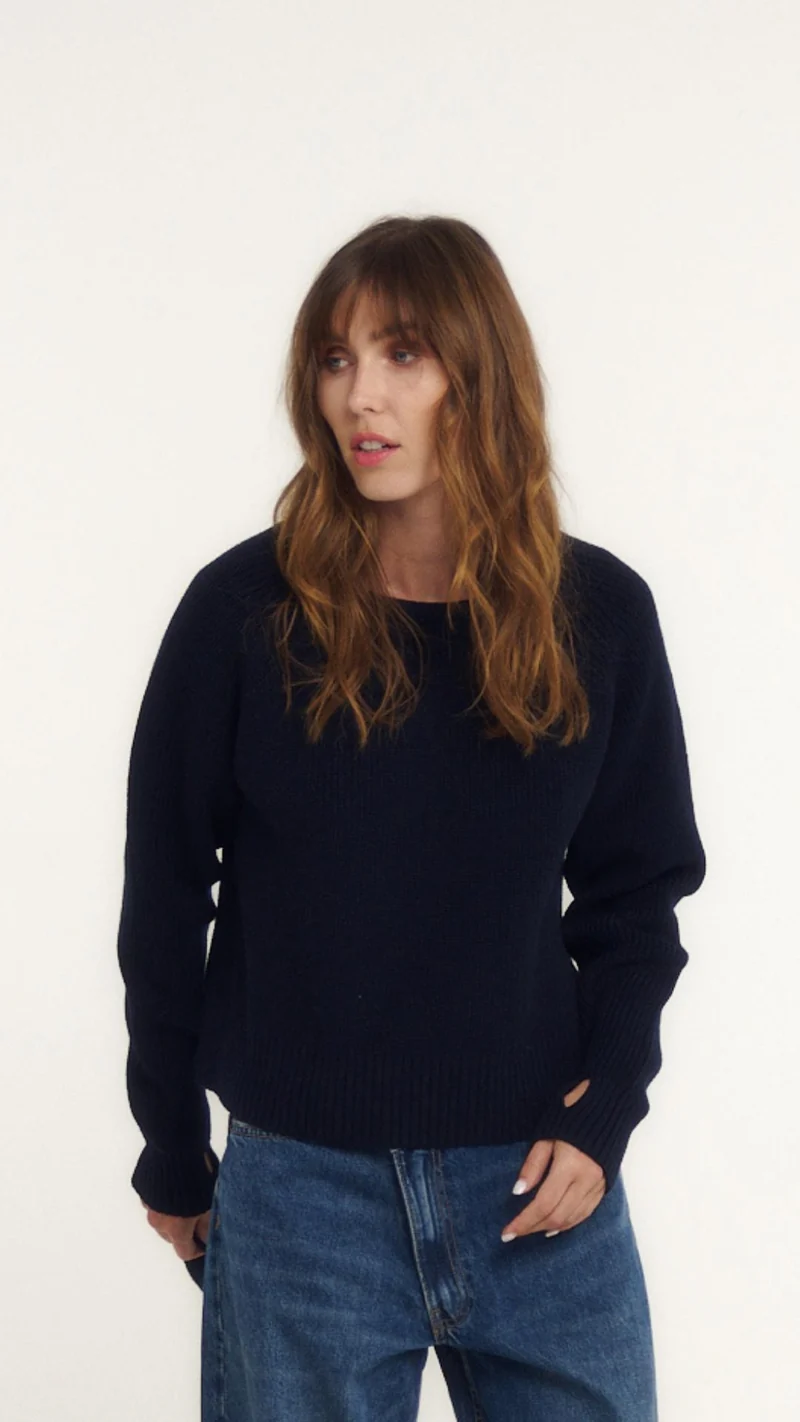 Pull col amovible laine mérinos JOAN 001.