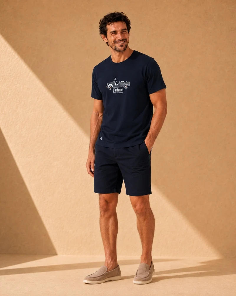 T-SHIRT MÉHARI BLEU MARINE | COTON BIO