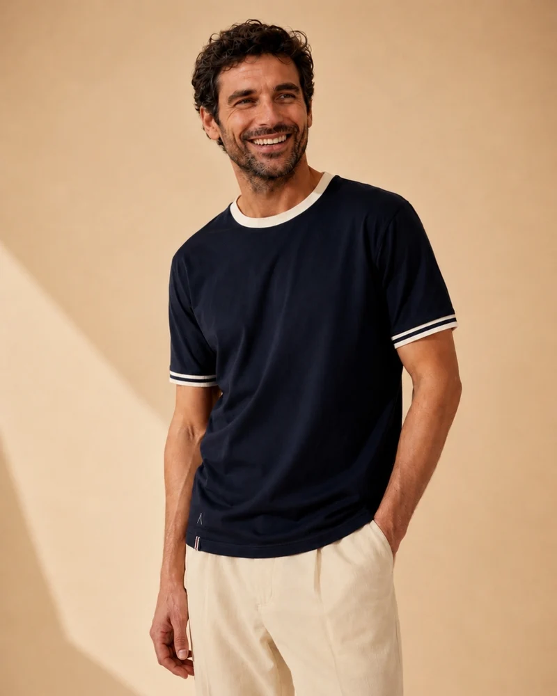 T-SHIRT ALBERT BLEU MARINE | COTON BIO