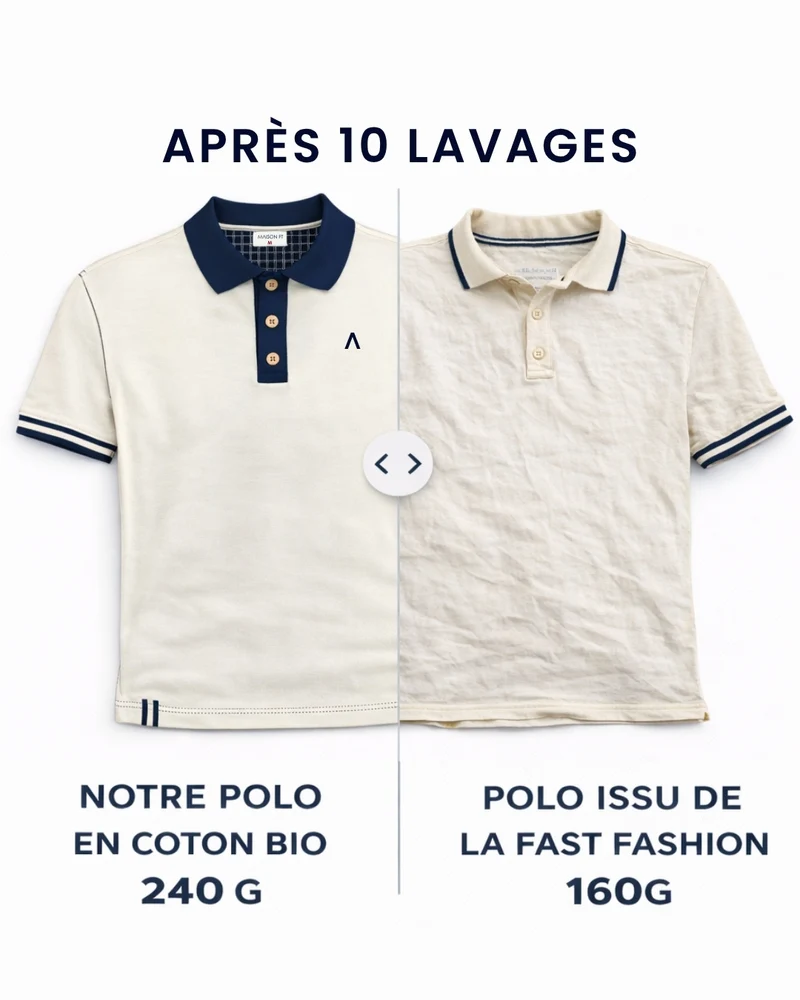 POLO RAYMOND CRÈME | COTON BIO