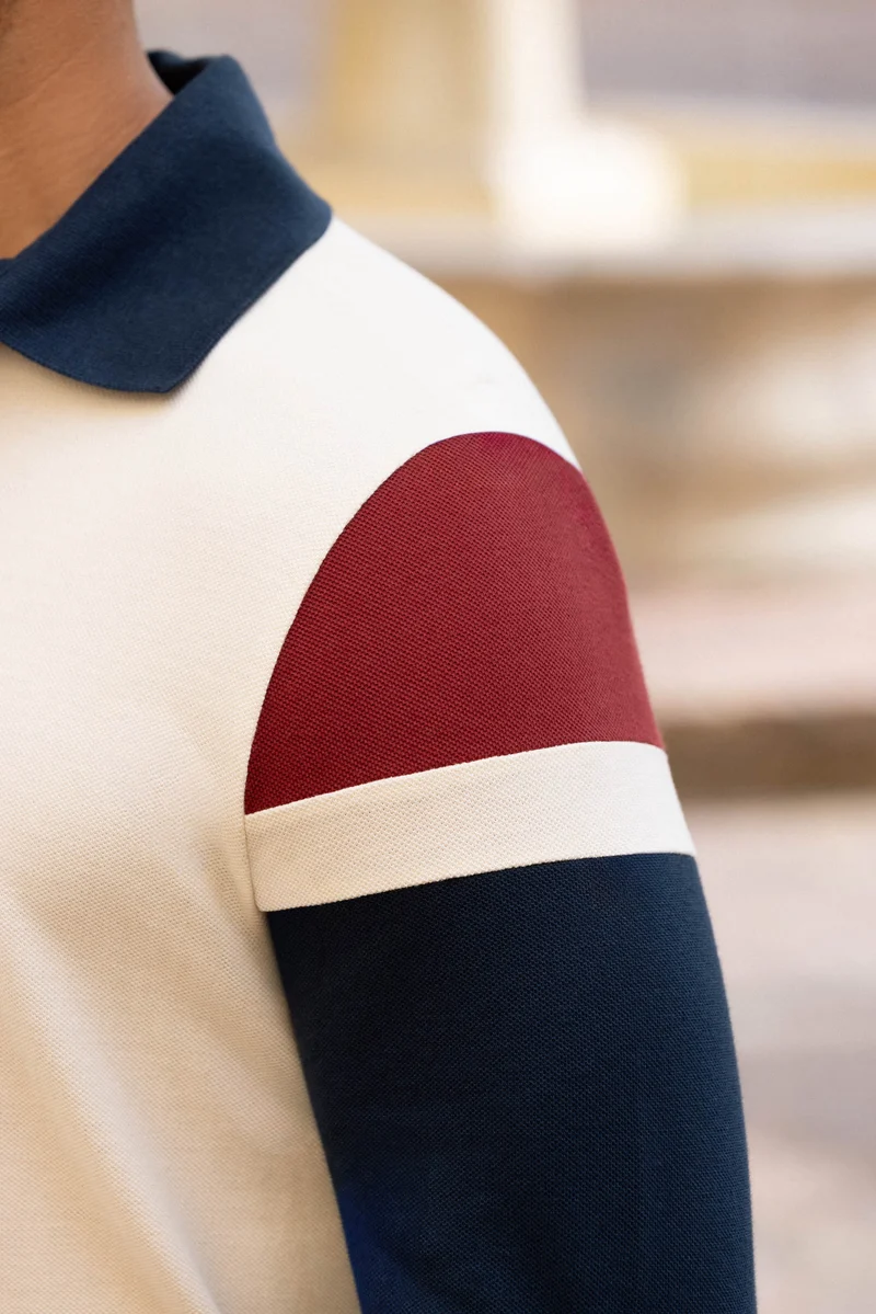 POLO MANCHE LONGUE BEIGE | MAURICE | COTON BIO