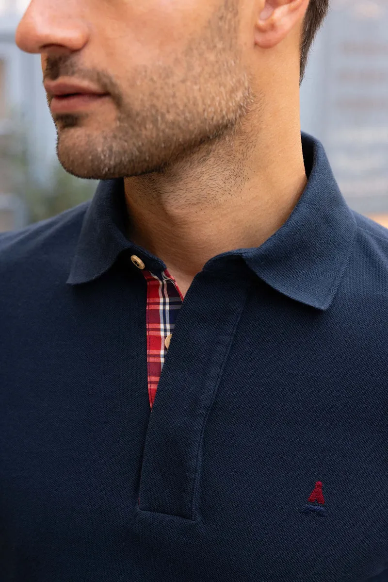 POLO MANCHE LONGUE MARINE | MAURICE | COTON BIO