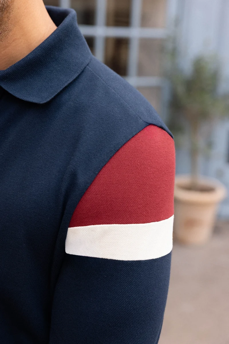 POLO MANCHE LONGUE MARINE | MAURICE | COTON BIO