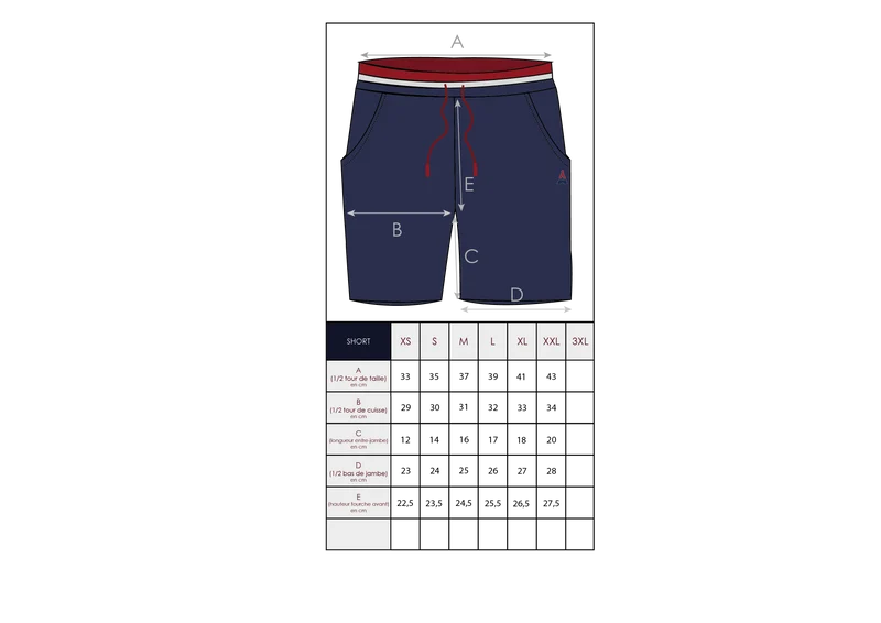 SHORT BLEU MARINE CÉLÉSTIN | COTON BIO