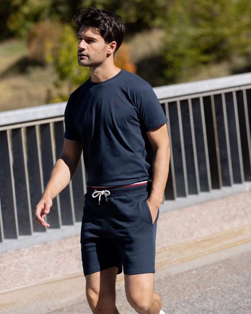 SHORT BLEU MARINE CÉLÉSTIN | COTON BIO