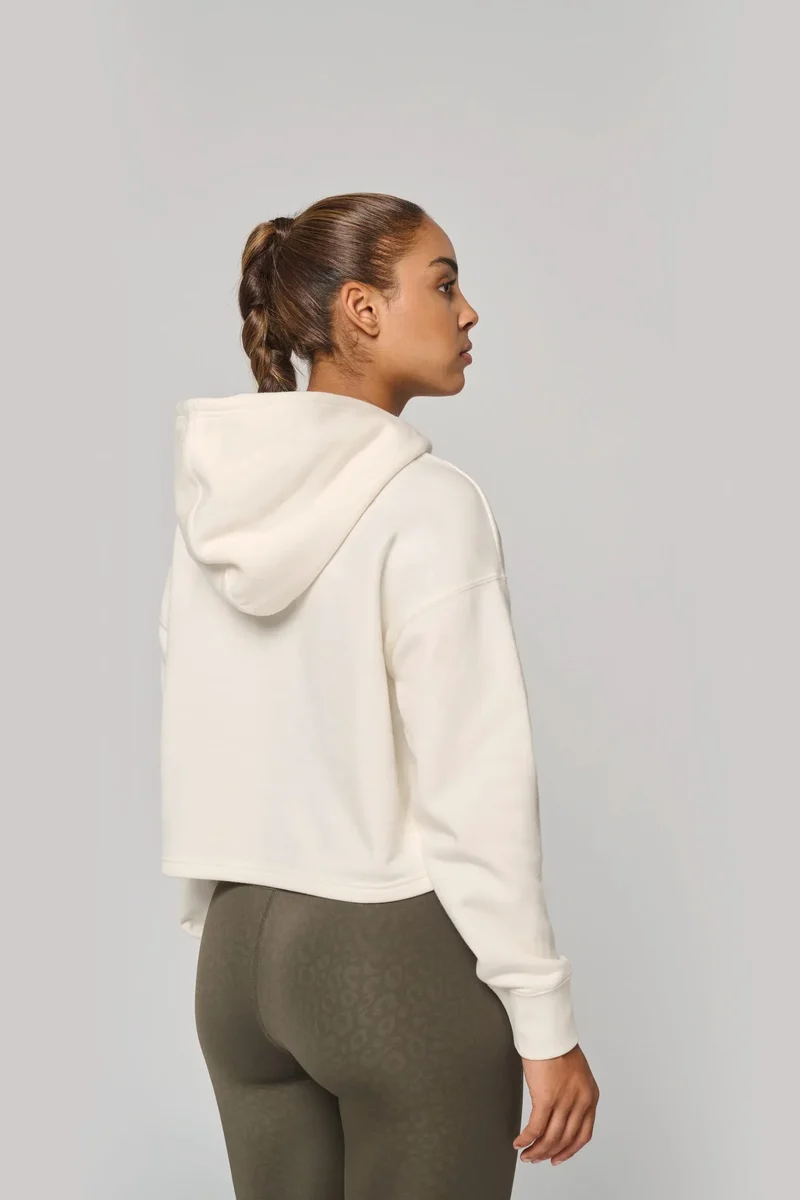 PA396 - Sweat-shirt crop à capuche femme