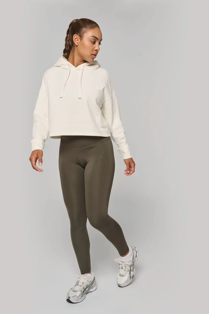 PA396 - Sweat-shirt crop à capuche femme