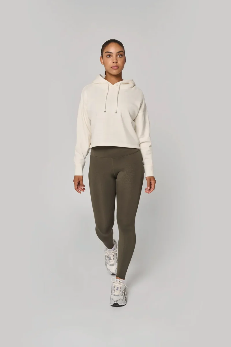 PA396 - Sweat-shirt crop à capuche femme
