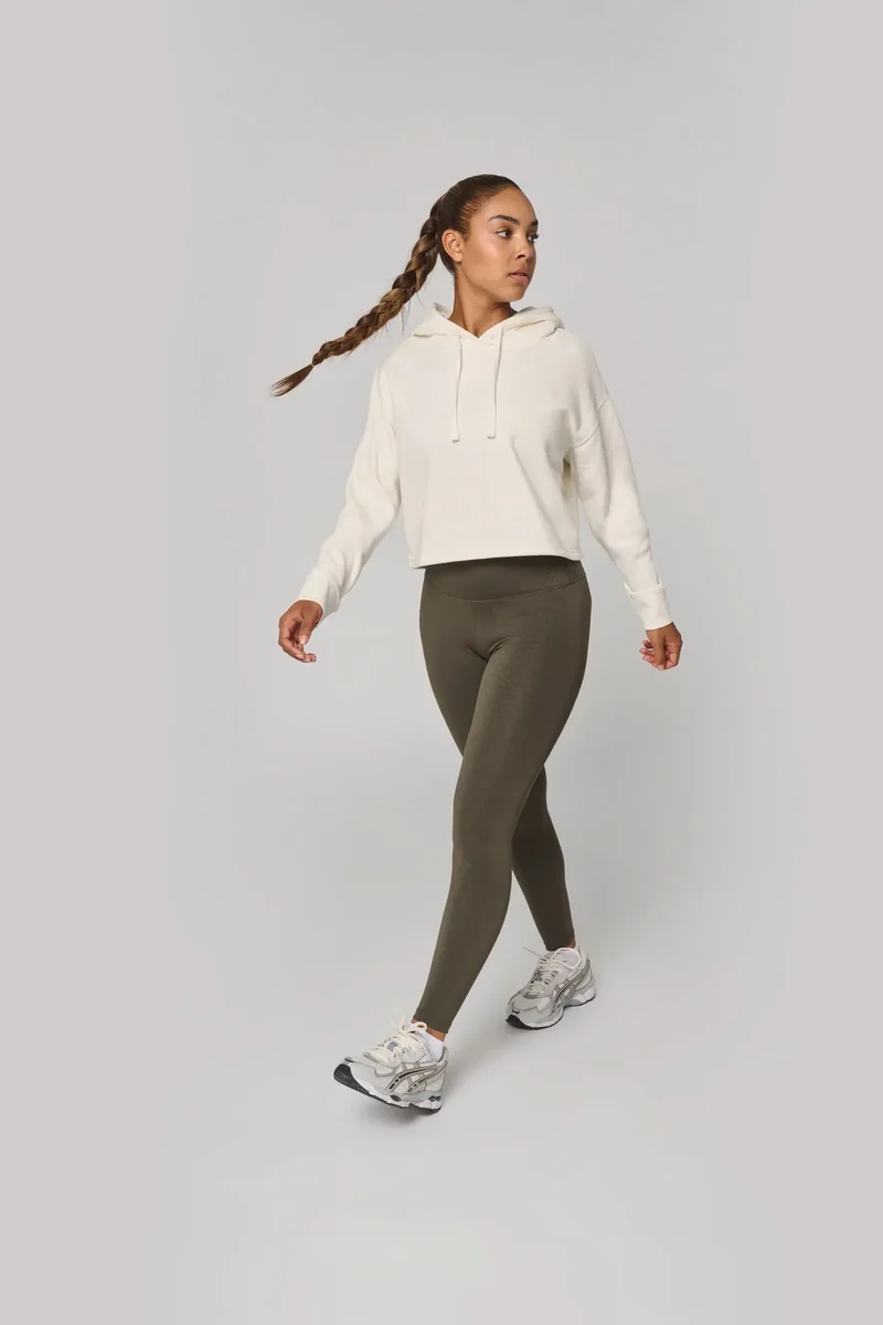 PA396 - Sweat-shirt crop à capuche femme