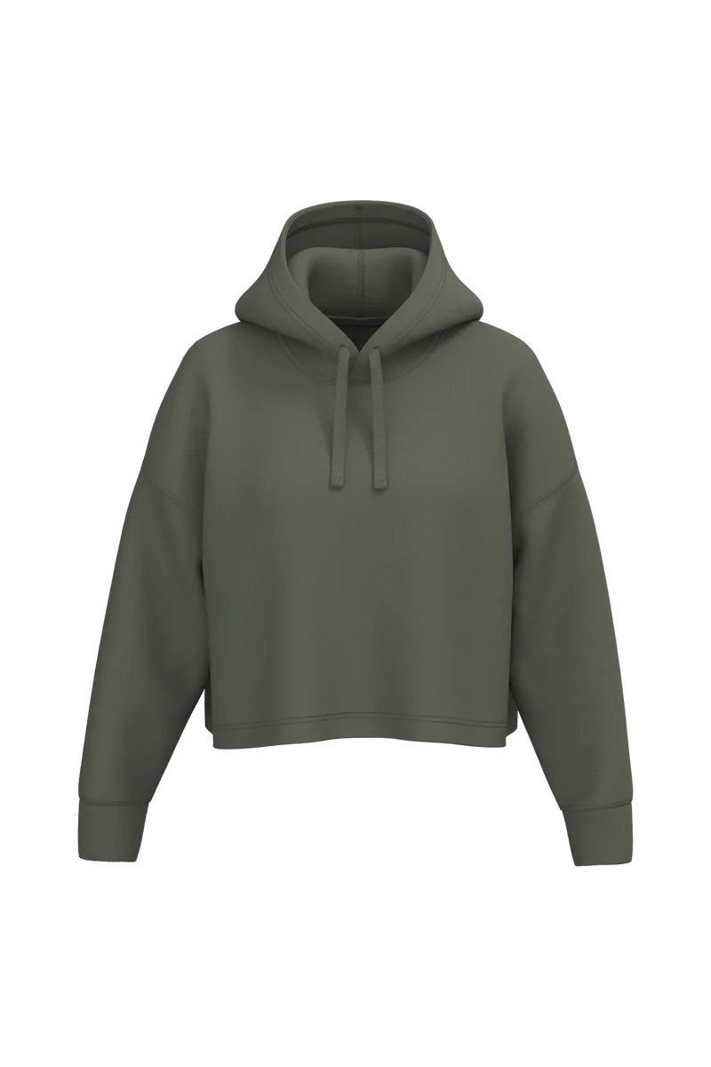 PA396 - Sweat-shirt crop à capuche femme