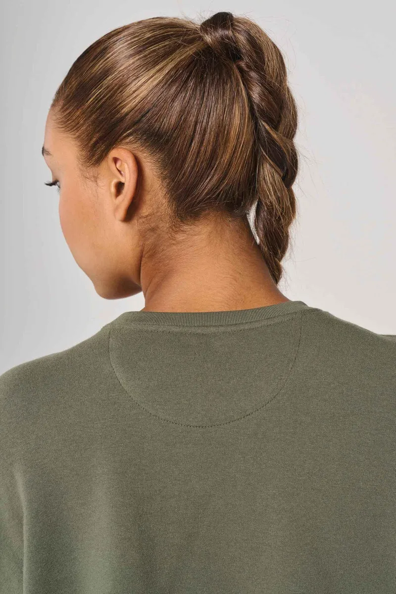 PA395 - Sweat-shirt crop col rond femme