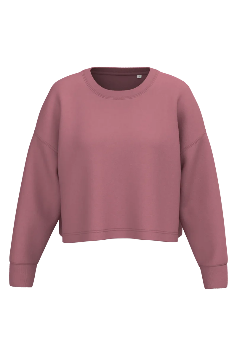 PA395 - Sweat-shirt crop col rond femme
