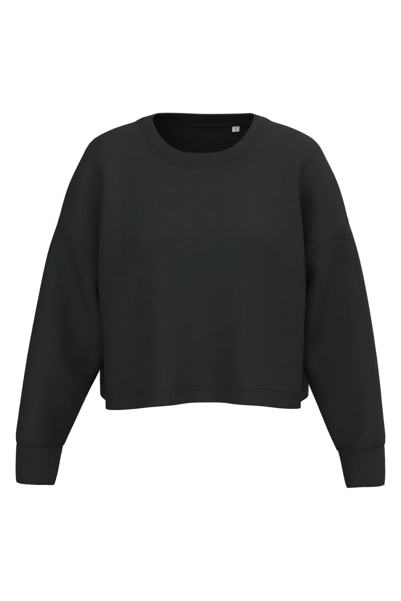PA395 - Sweat-shirt crop col rond femme