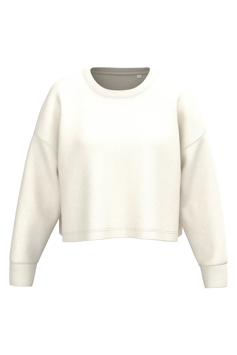 PA395 - Sweat-shirt crop col rond femme