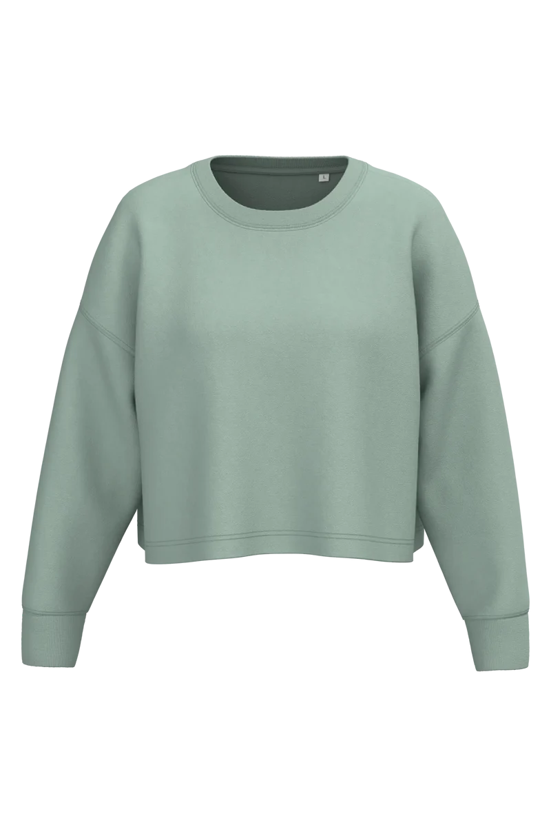 PA395 - Sweat-shirt crop col rond femme