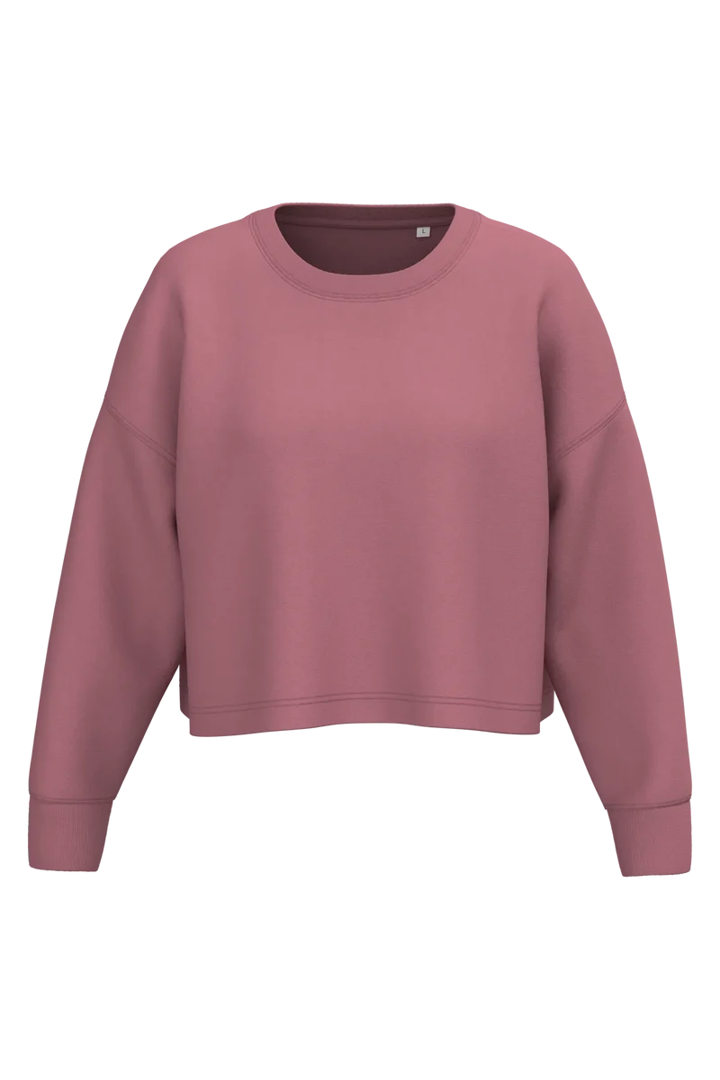 PA395 - Sweat-shirt crop col rond femme