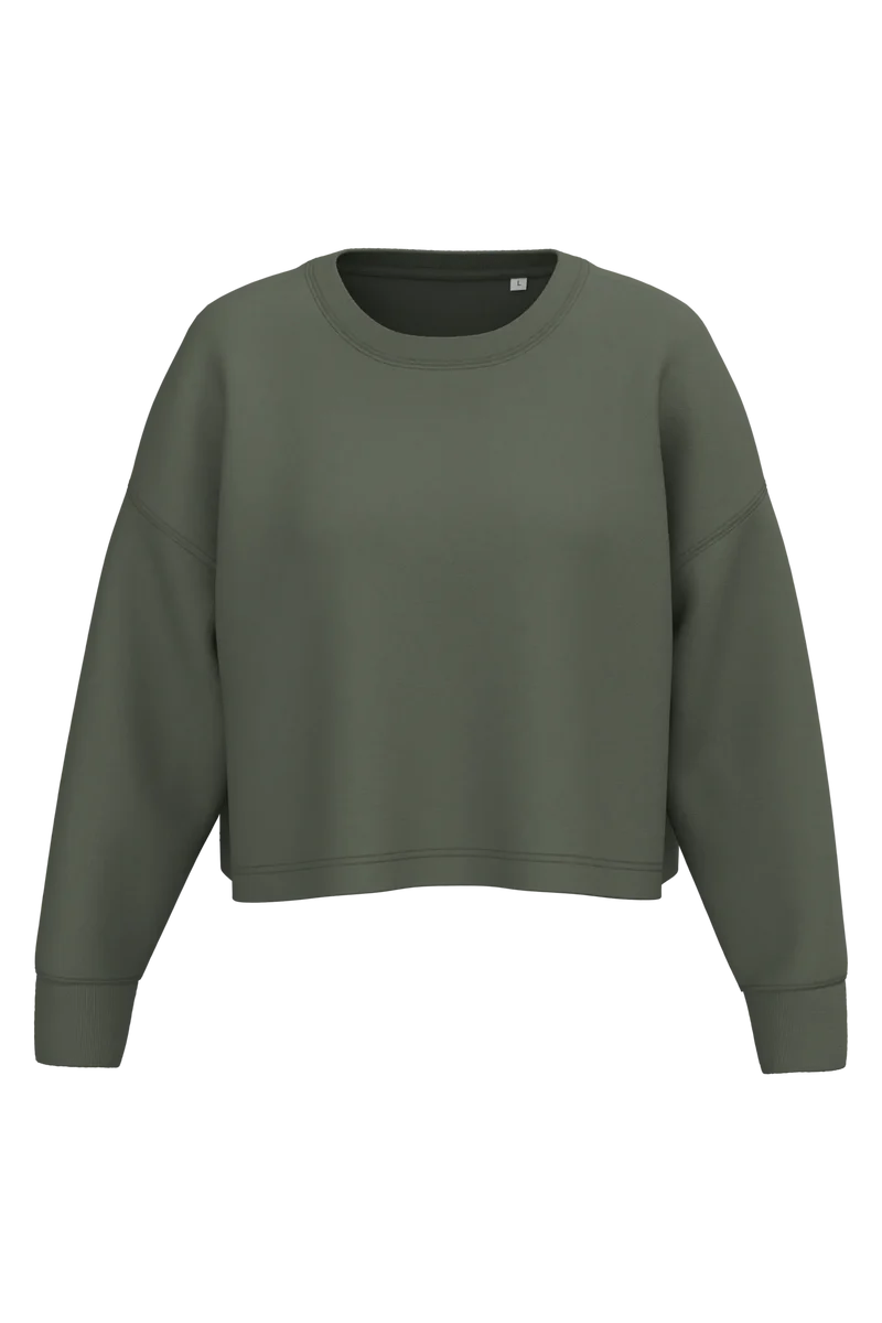 PA395 - Sweat-shirt crop col rond femme