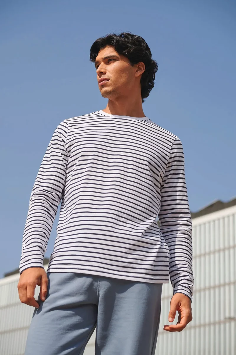 SFM204 - T-shirt rayé manches longues