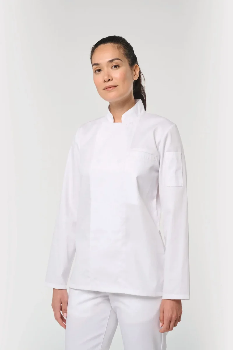 WK511 - Veste de cuisine écoresponsable et respirante manches longues unisexe