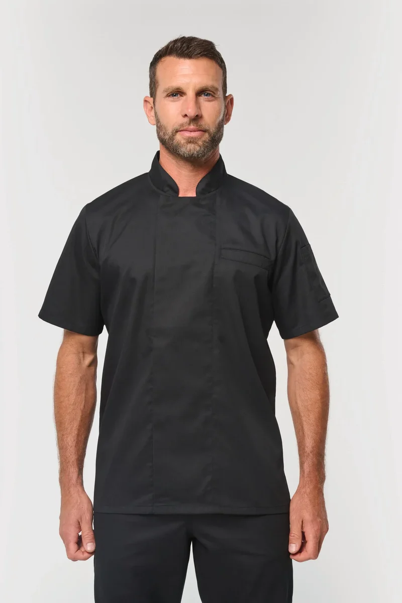 WK501 - Veste de cuisine écoresponsable et respirante manches courtes unisexe