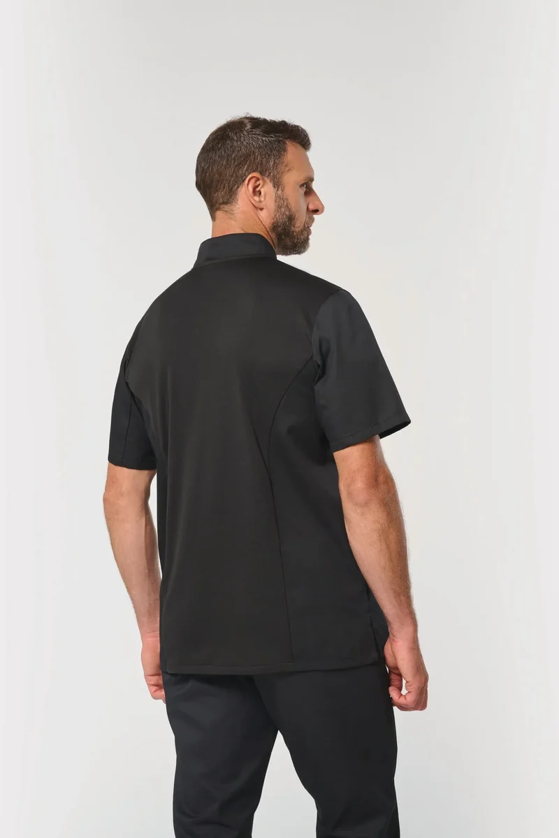 WK501 - Veste de cuisine écoresponsable et respirante manches courtes unisexe