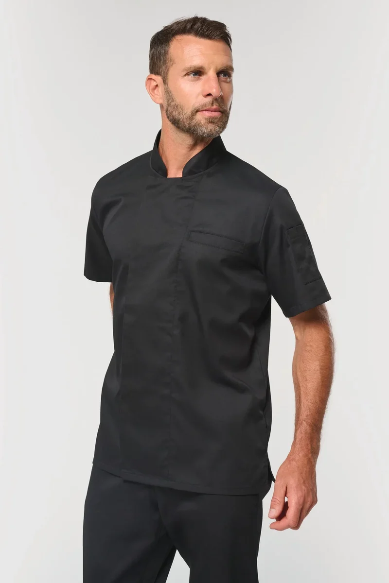 WK501 - Veste de cuisine écoresponsable et respirante manches courtes unisexe