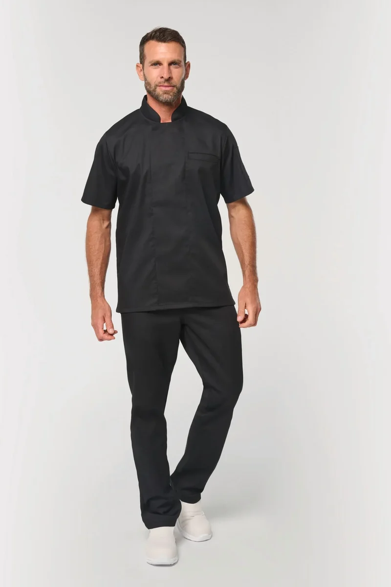 WK501 - Veste de cuisine écoresponsable et respirante manches courtes unisexe