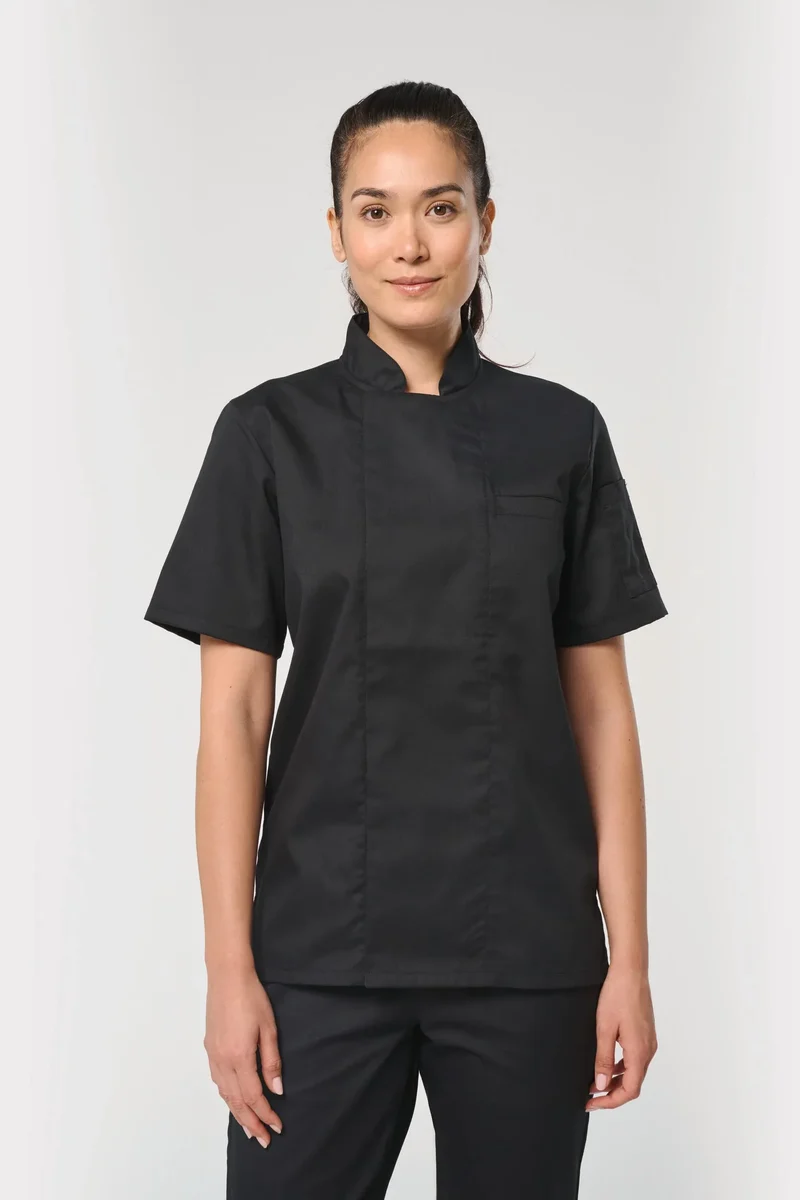 WK501 - Veste de cuisine écoresponsable et respirante manches courtes unisexe
