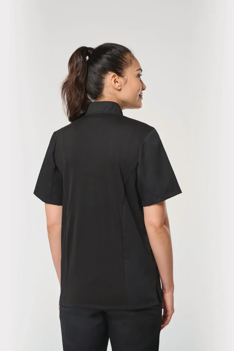 WK501 - Veste de cuisine écoresponsable et respirante manches courtes unisexe