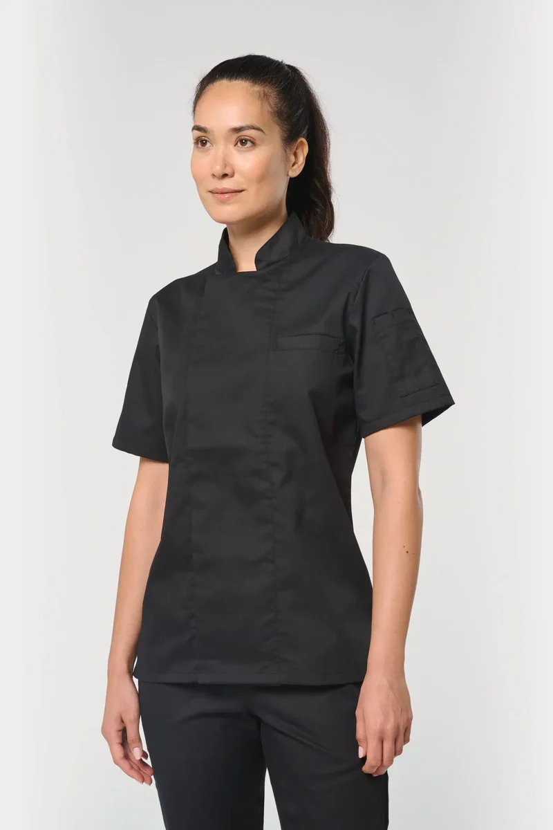 WK501 - Veste de cuisine écoresponsable et respirante manches courtes unisexe